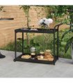vidaXL Bar Cart Black 100x45x83 cm Poly Rattan
