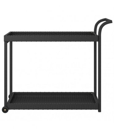 vidaXL Bar Cart Black 100x45x83 cm Poly Rattan