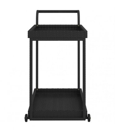 vidaXL Bar Cart Black 100x45x83 cm Poly Rattan