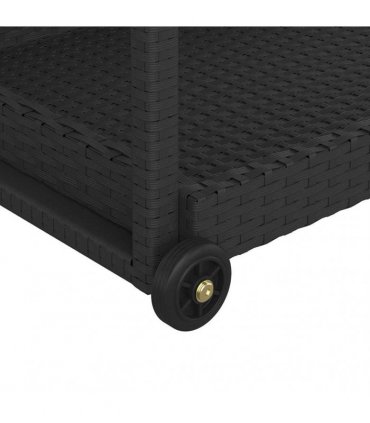 vidaXL Bar Cart Black 100x45x83 cm Poly Rattan