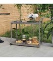 vidaXL Bar Cart Grey 100x45x83 cm Poly Rattan