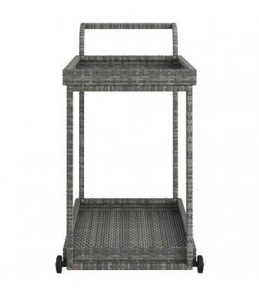 vidaXL Bar Cart Grey 100x45x83 cm Poly Rattan