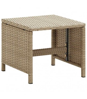 vidaXL Garden Chairs with Stools 2 pcs Poly Rattan Beige