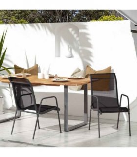 vidaXL Garden Chairs 2 pcs Steel and Textilene Black