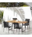 vidaXL Garden Chairs 4 pcs Steel and Textilene Black