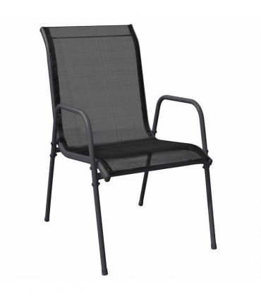 vidaXL Garden Chairs 4 pcs Steel and Textilene Black