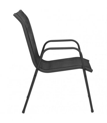 vidaXL Garden Chairs 4 pcs Steel and Textilene Black