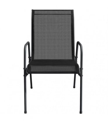 vidaXL Garden Chairs 6 pcs Steel and Textilene Black