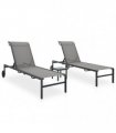 vidaXL Sun Loungers 2 pcs with Table Textilene and Steel