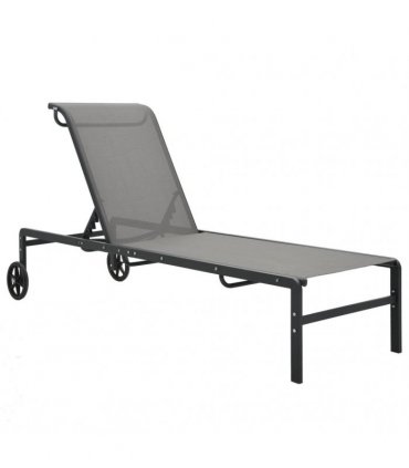 vidaXL Sun Loungers 2 pcs with Table Textilene and Steel