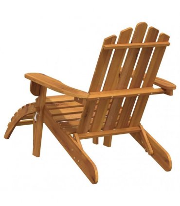 vidaXL Garden Adirondack Chair with Footrest Solid Acacia Wood