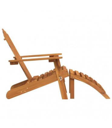 vidaXL Garden Adirondack Chair with Footrest Solid Acacia Wood