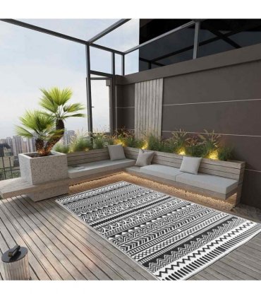vidaXL Outdoor Rug ARAKIL Black 160x230 cm PP