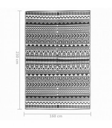 vidaXL Outdoor Rug ARAKIL Black 160x230 cm PP