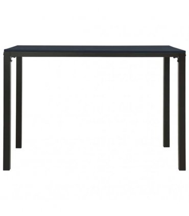 vidaXL 3 Piece Garden Dining Set Steel and WPC Black