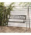 vidaXL Garden Swing Bench 125 cm Steel and Plastic Black