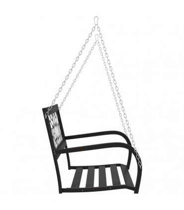 vidaXL Garden Swing Bench 125 cm Steel and Plastic Black