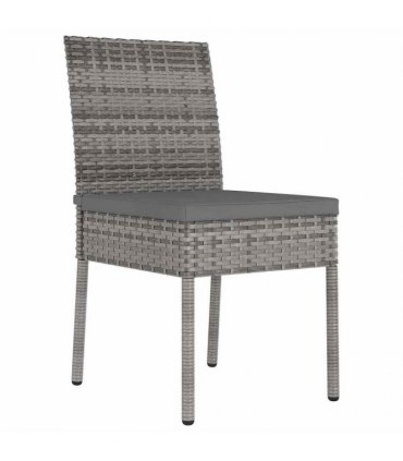 vidaXL Garden Dining Chairs 2 pcs Poly Rattan Grey
