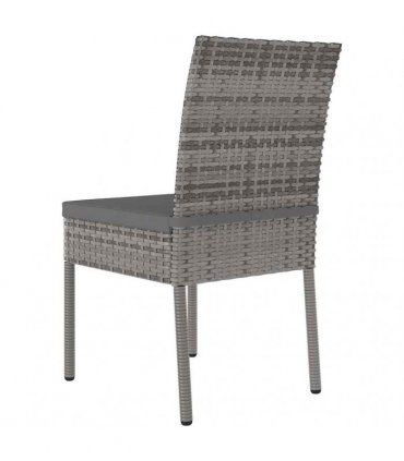 vidaXL Garden Dining Chairs 2 pcs Poly Rattan Grey