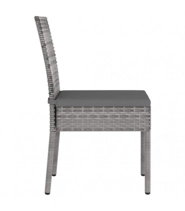 vidaXL Garden Dining Chairs 2 pcs Poly Rattan Grey
