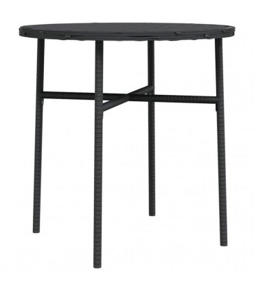 vidaXL Tea Table Black 45 cm Poly Rattan
