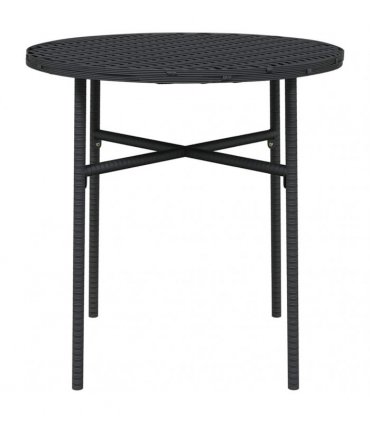vidaXL Tea Table Black 45 cm Poly Rattan