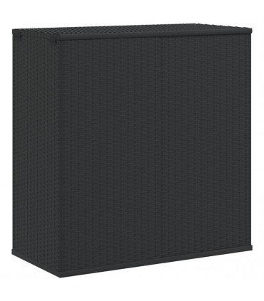 vidaXL Garden Cushion Box PE Rattan 100x49x103,5 cm Black