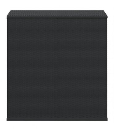 vidaXL Garden Cushion Box PE Rattan 100x49x103,5 cm Black