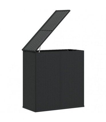 vidaXL Garden Cushion Box PE Rattan 100x49x103,5 cm Black