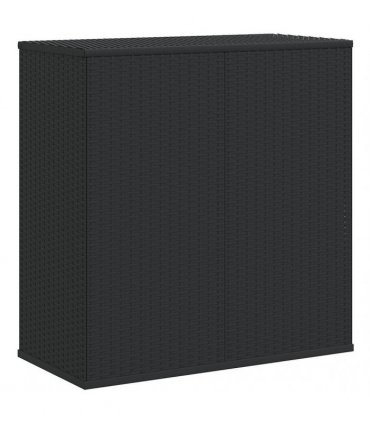 vidaXL Garden Cushion Box PE Rattan 100x49x103,5 cm Black