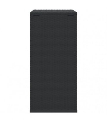 vidaXL Garden Cushion Box PE Rattan 100x49x103,5 cm Black