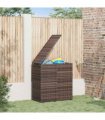 vidaXL Garden Cushion Box PE Rattan 100x49x103,5 cm Brown