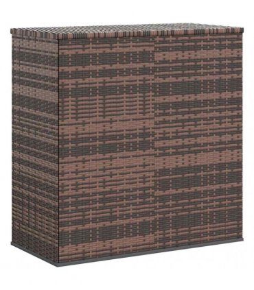 vidaXL Garden Cushion Box PE Rattan 100x49x103,5 cm Brown