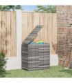 vidaXL Garden Cushion Box PE Rattan 100x49x103,5 cm Grey
