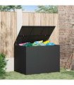 vidaXL Garden Cushion Box PE Rattan 145x100x103 cm Black