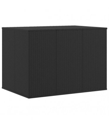vidaXL Garden Cushion Box PE Rattan 145x100x103 cm Black
