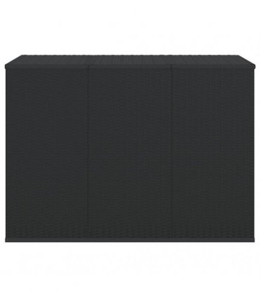 vidaXL Garden Cushion Box PE Rattan 145x100x103 cm Black