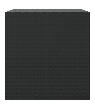 vidaXL Garden Cushion Box PE Rattan 145x100x103 cm Black