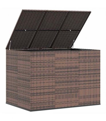vidaXL Garden Cushion Box PE Rattan 145x100x103 cm Brown