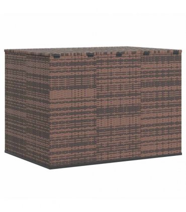 vidaXL Garden Cushion Box PE Rattan 145x100x103 cm Brown