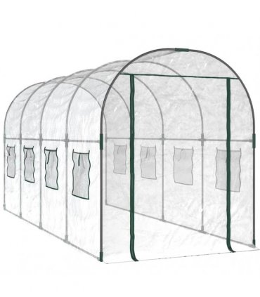 vidaXL Greenhouse Transparent 160x400x190 cm PVC&Powder-coated Steel