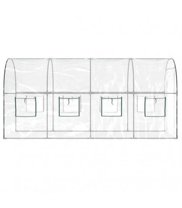 vidaXL Greenhouse Transparent 160x400x190 cm PVC&Powder-coated Steel