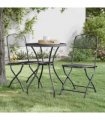 vidaXL Folding Chairs 2 pcs Expanded Metal Mesh Anthracite