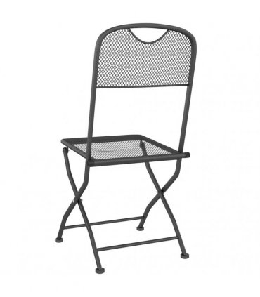 vidaXL Folding Chairs 4 pcs Expanded Metal Mesh Anthracite