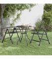 vidaXL Folding Chairs 2 pcs Expanded Metal Mesh Anthracite
