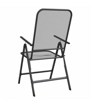 vidaXL Folding Chairs 2 pcs Expanded Metal Mesh Anthracite