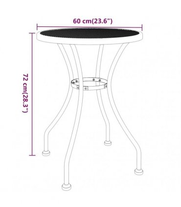 vidaXL Garden Table Ø60x72 cm Expanded Metal Mesh Anthracite