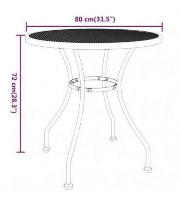 vidaXL Garden Table Ø80x72 cm Expanded Metal Mesh Anthracite