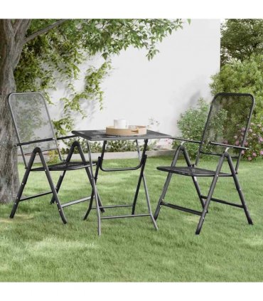 vidaXL Garden Table 60x60x72 cm Expanded Metal Mesh Anthracite