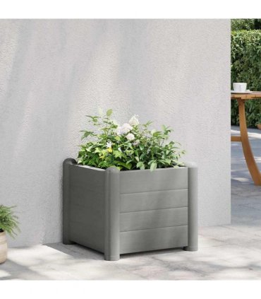 vidaXL Garden Raised Bed PP Stone Grey 43x43x35 cm